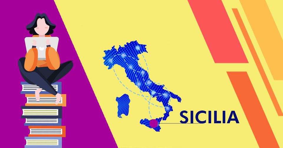 ragazza seduta su pila di libri