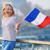 ragazza con bandiera francese